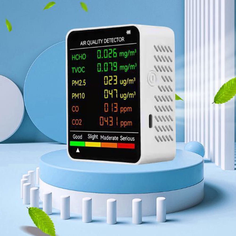 เครื่องวัดฝุ่น 6 In 1 PM2.5 PM10 HCHO TVOC CO CO2